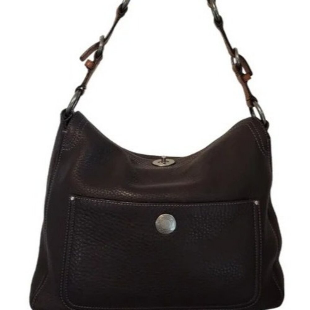 COACH 2006 Chelsea black Pebbled Leather Handbag Hobo Satchel 10132
